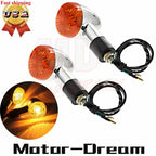 2X Chrome Motorcycle Turn Signal Blinker Indicator Lights for