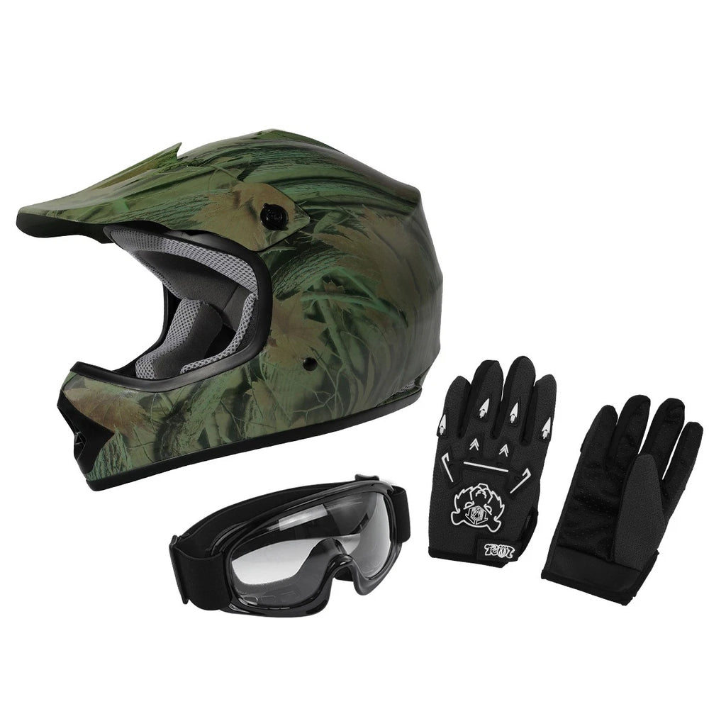 Youth Full Face Helmet for Dirt Bike ATV MX (M/L/XL/XXL) DOT Certified