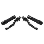 Black Extendable Brake Clutch Levers Grips Set for BMW G310R G310GS (2017-2023)