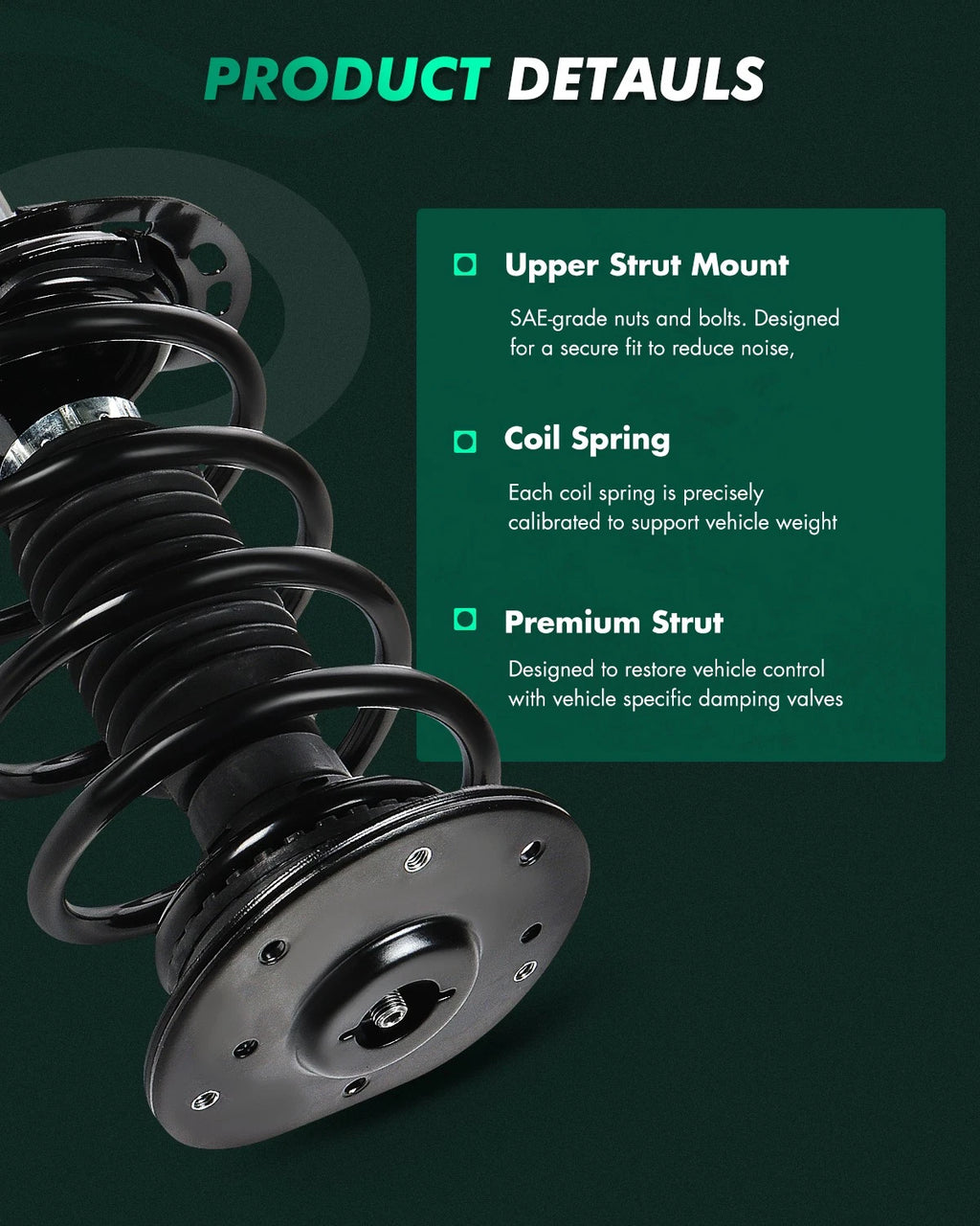 Front Complete Struts & Rear Shocks for Ford Fusion (2013–2020)