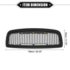 Front Grille Assembly with LED Lights for Dodge Ram 3500 (2010) Matte Black