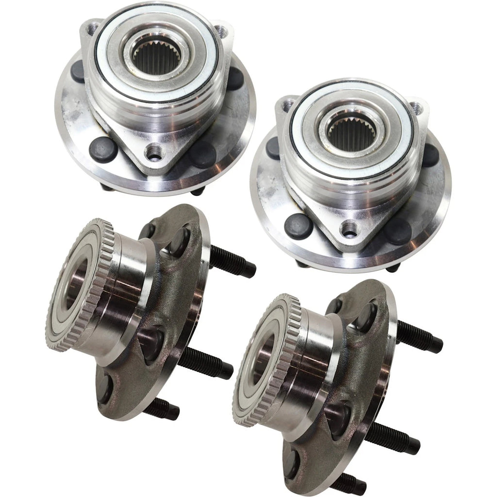 Set of 4 Wheel Hubs for 4-Wheel ABS Vehicles