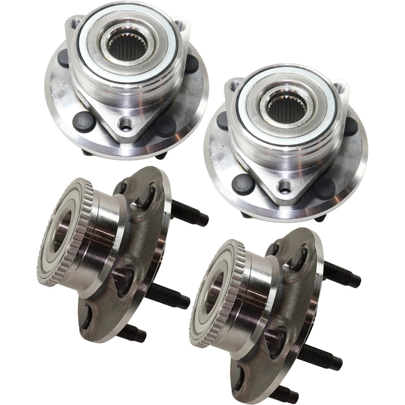 Set of 4 Wheel Hubs for 4-Wheel ABS Vehicles