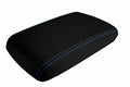 Console Lid Armrest Cover for Dodge Challenger (2008–2014) Carbon Fiber Blue Stitch