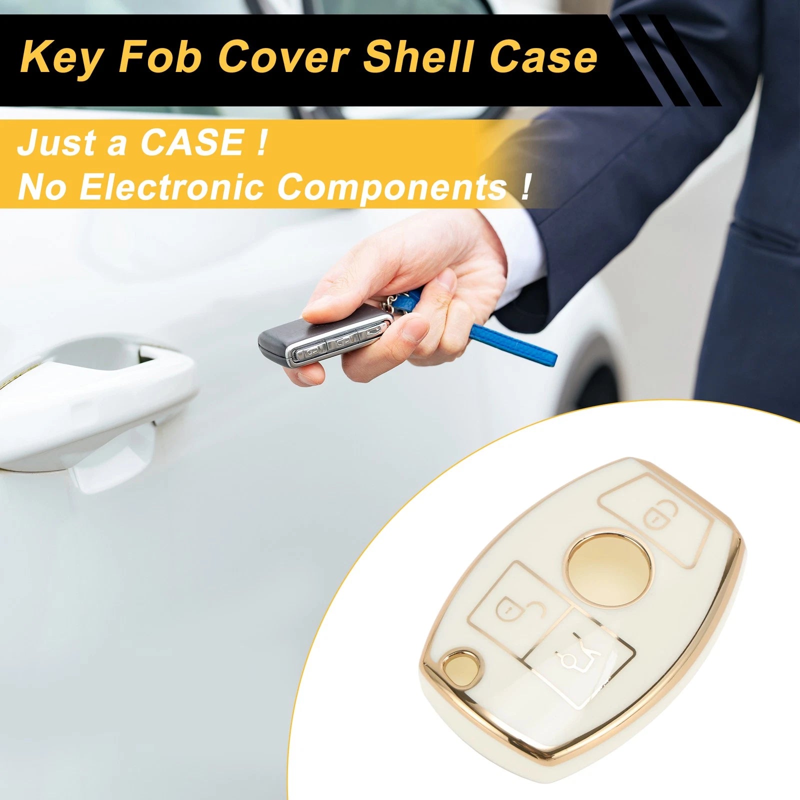 TPU Silicone Car Key Case for Mercedes-Benz A-Class (3 Buttons)