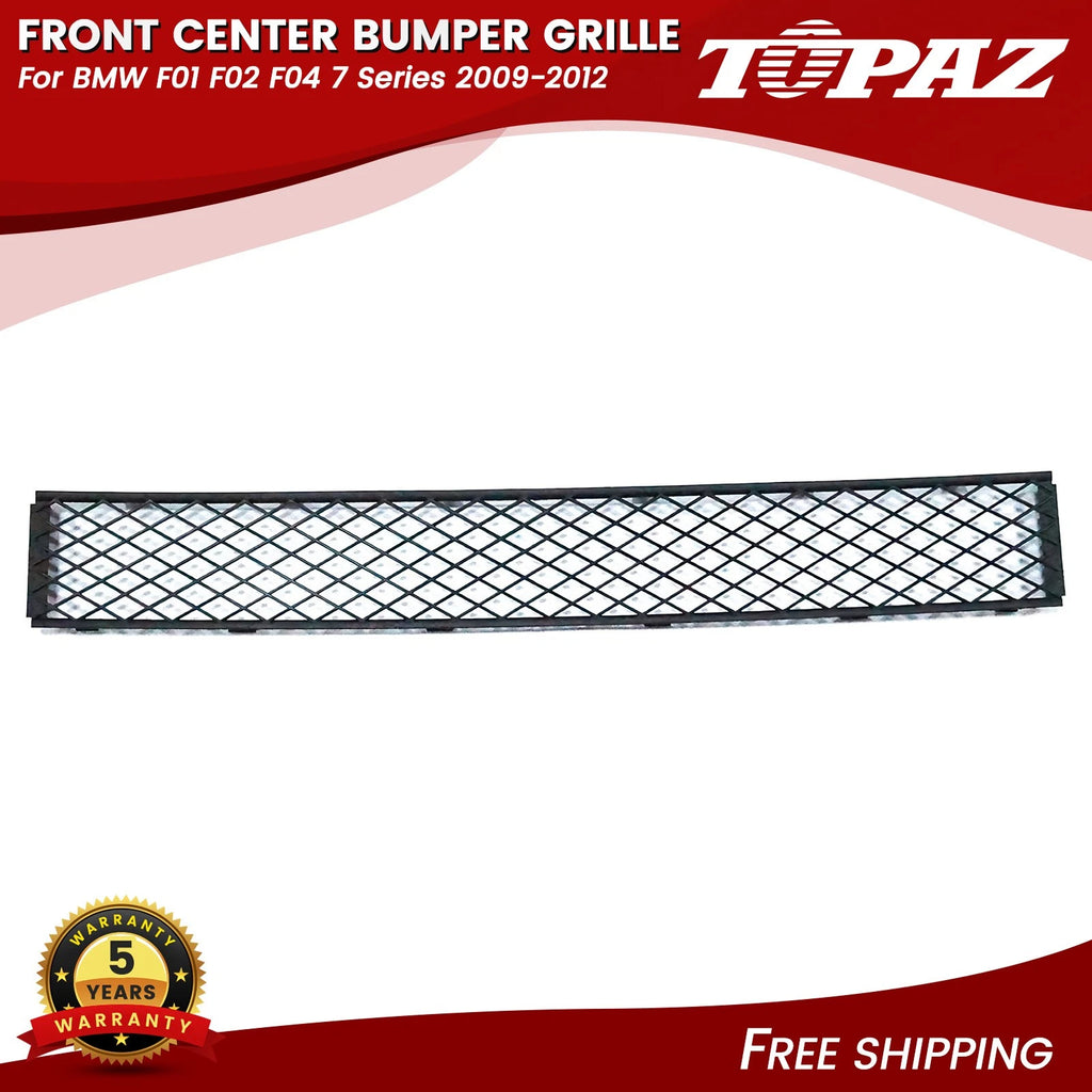 Front Bumper Grille for BMW 7-Series (2009–2012) Black Plastic