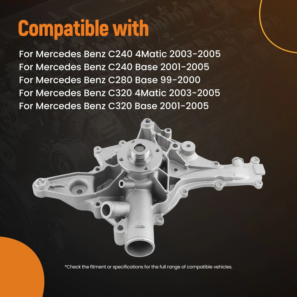 Water Pump with Gaskets for Mercedes Benz C240 C280 C320 CL500 CLK320 CLK430 (2001–2005)