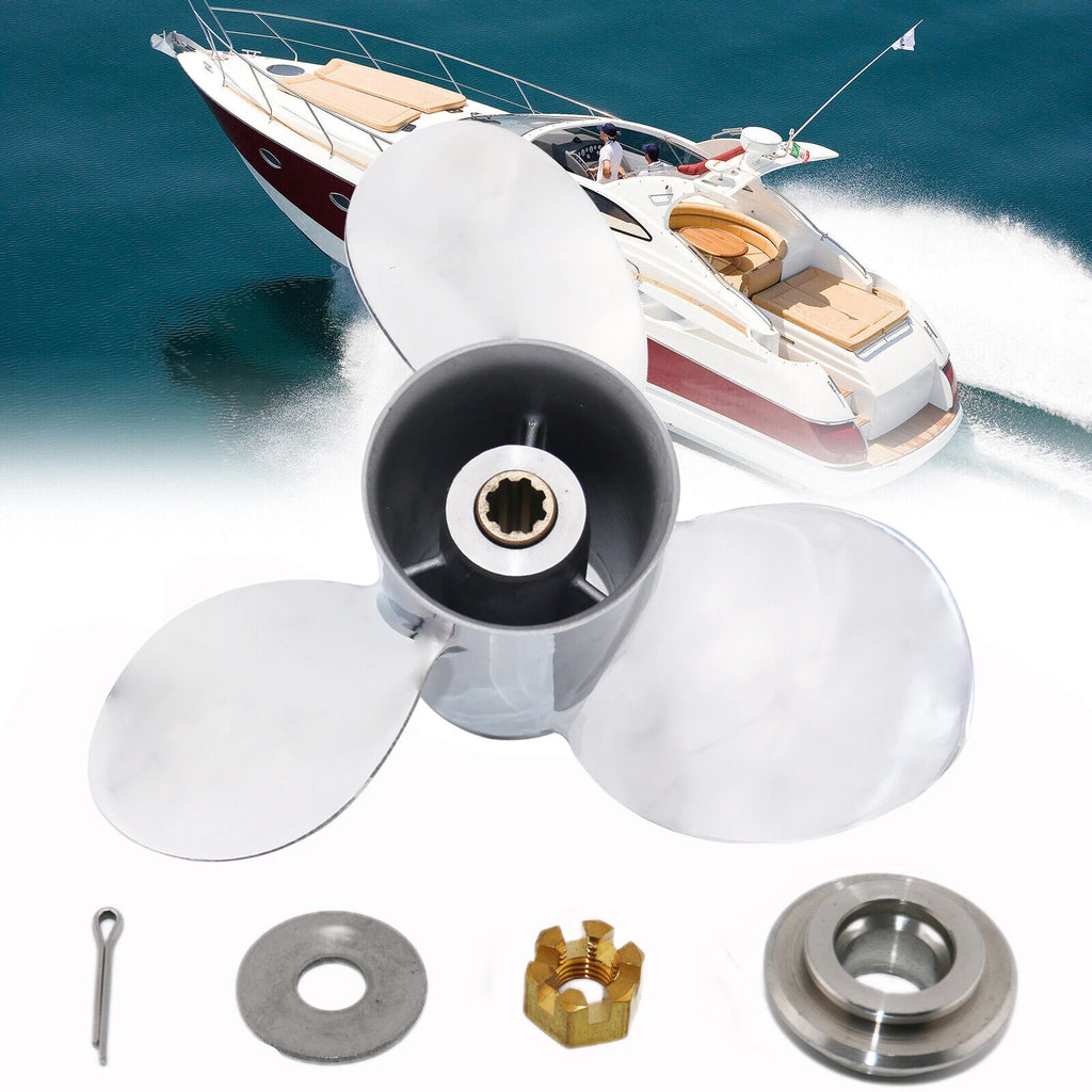 9 1/4x10 Stainless Steel Propeller for Yamaha 2-4 Stroke 9.9-20HP, Honda 8-20HP
