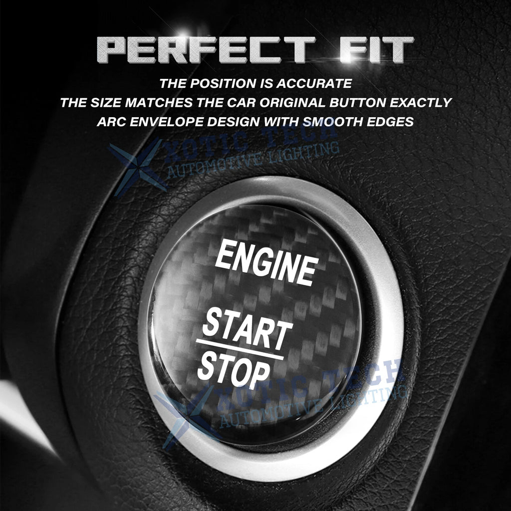Black Carbon Fiber Engine Start Stop Button Cover for Mercedes B E GLE GLC CLA (2019-2024)