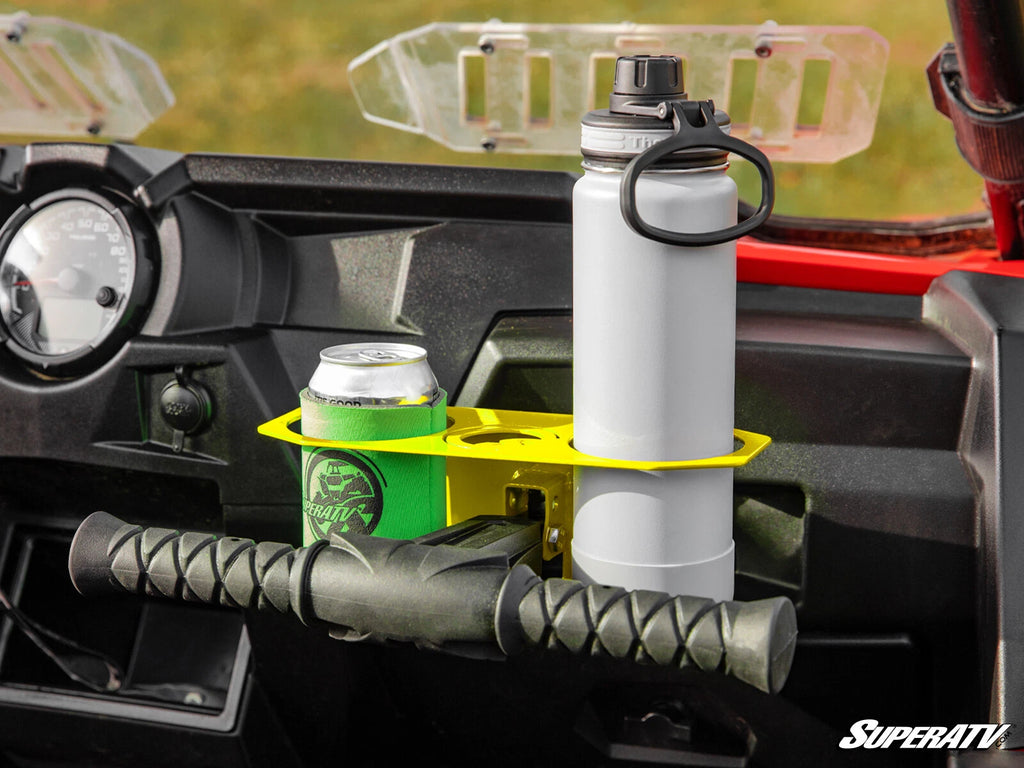 Grab Bar Cup Holder for Polaris RZR 900/1000 (See Fitment) - Yellow