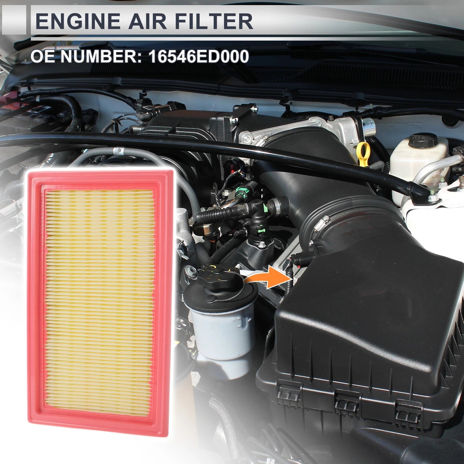 Engine Air Filter No. 16546ED000 for Nissan Versa 1.6L 1.8L (2007–2012)
