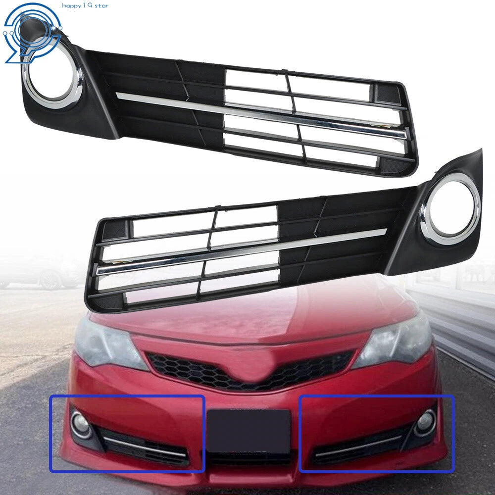 Set of 2 Fog Light Bezels for Toyota Camry SE Sport (2012–2014) Black