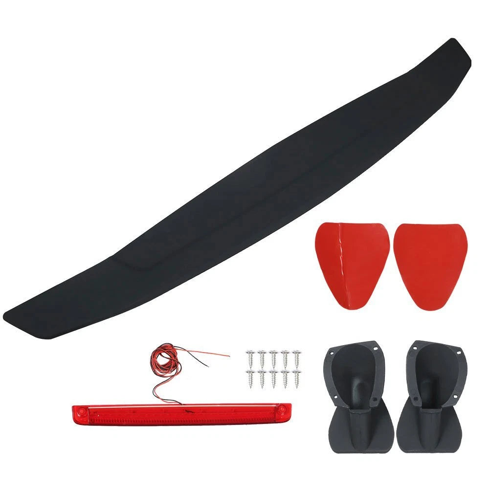 2X Matte Black Trunk Spoiler Wing with LED Lights for Universal Fit