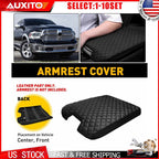 Jump Seat Console Armrest Cover Pad for Dodge Ram 1500 (2013–2018) Black Leather