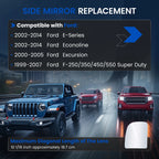 Right Side Rear View Mirror Glass for Ford F-250 E-Series Econoline (1999-2014)