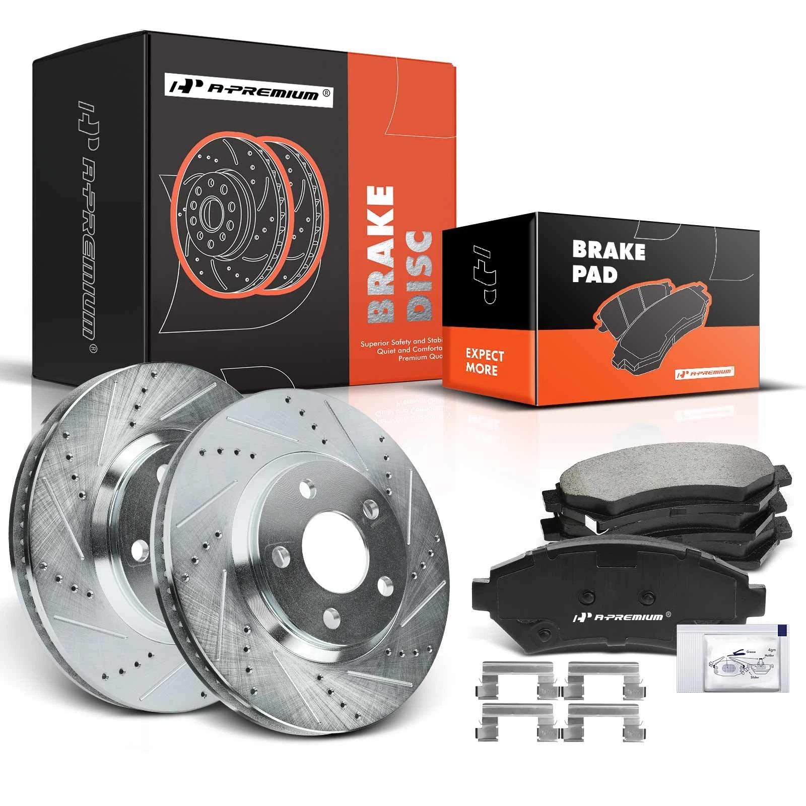 Front Drilled Brake Rotors & Ceramic Pads for Chevy Impala Cadillac (2000–2016)