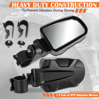 2X Roll Cage Bar Mount Side Mirrors for Universal UTV (Irregular Textured)