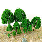 Set of 32 Mixed Model Trees for Railroad Train Diorama Landscape