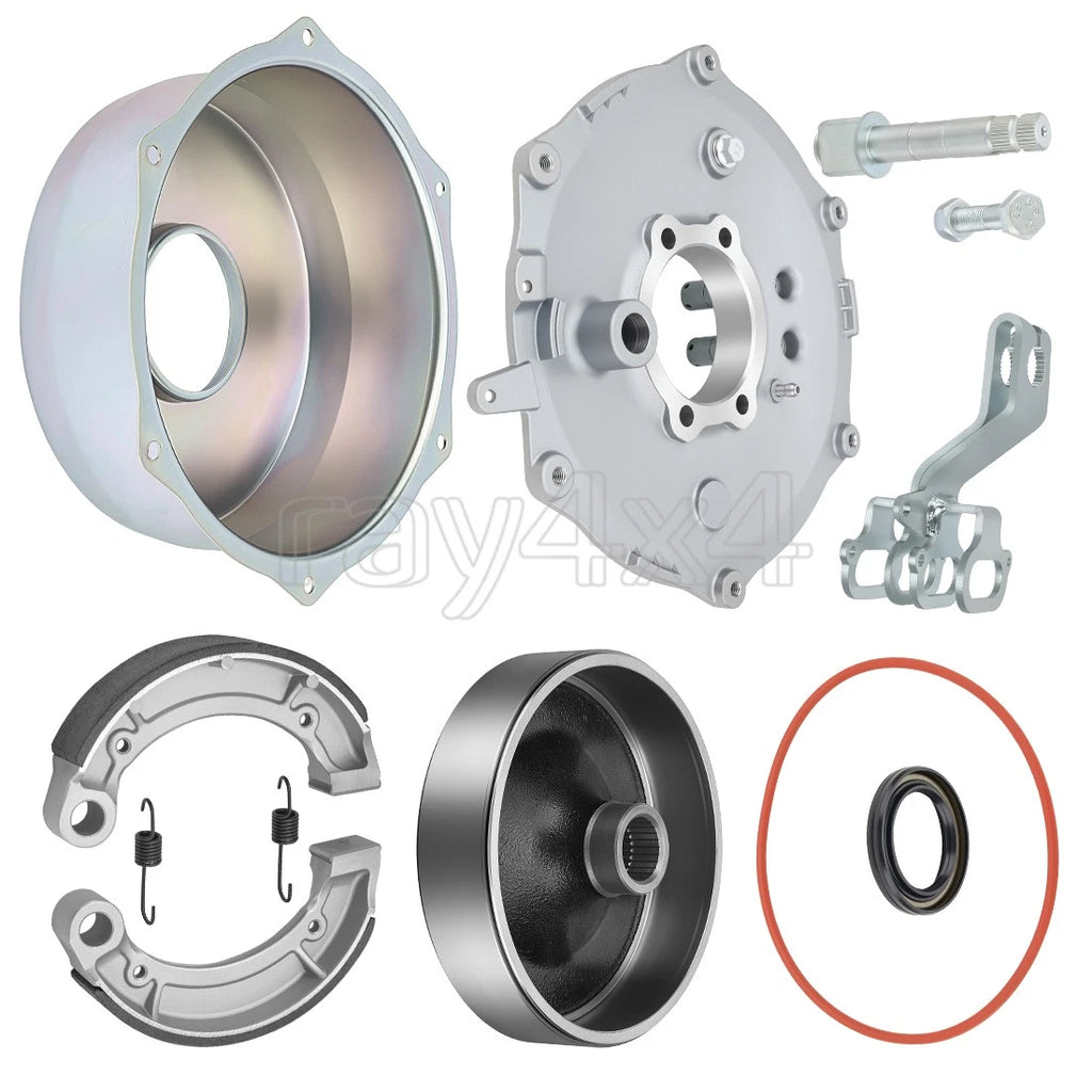 Rear Brake Drum Hub Plate Cover & Shoes Seal Kit for Yamaha Kodiak Big Bear (400)