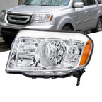 Headlight Assembly for Honda Pilot (2009–2011) Left Driver Side Halogen Clear