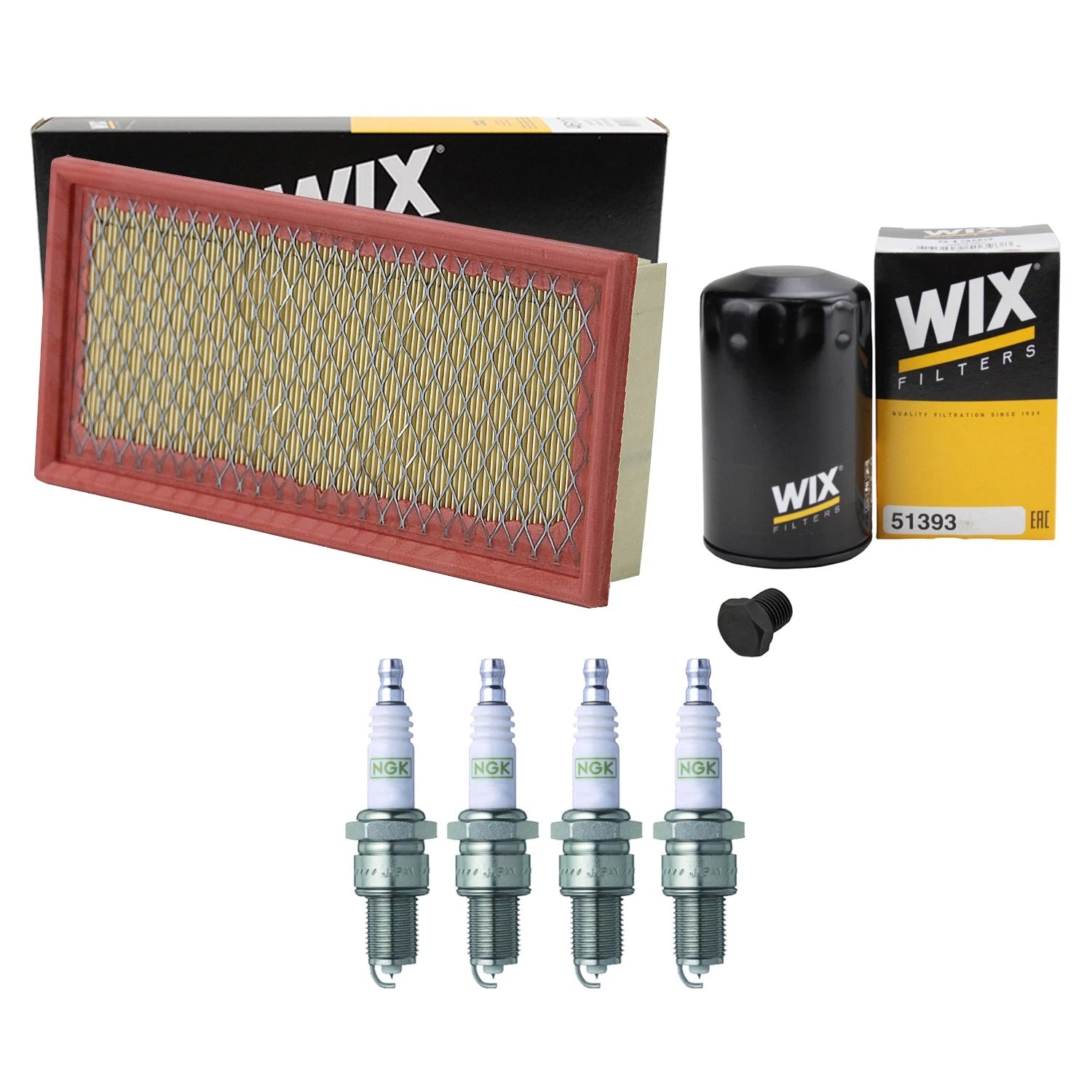 Wix Engine Air Oil Filters & NGK Spark Plugs Kit for Audi 4000 Fox (1980–1987)