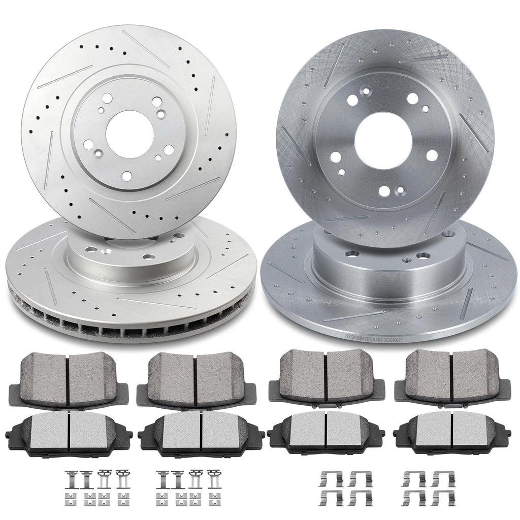 Set of 4 Brake Rotors & Ceramic Pads for Honda Civic Acura CSX (2006–2007)