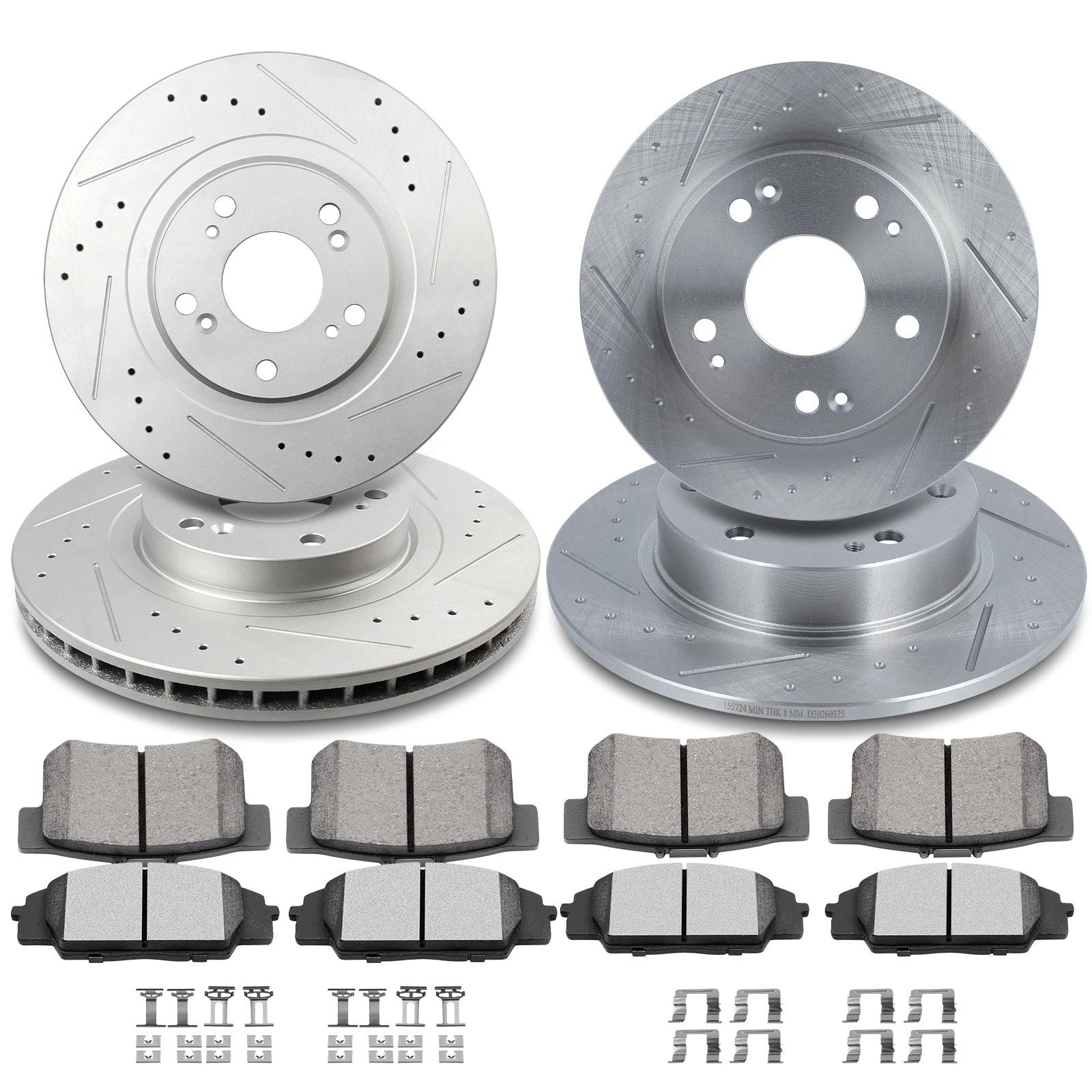Set of 4 Brake Rotors & Ceramic Pads for Honda Civic Acura CSX (2006–2007)