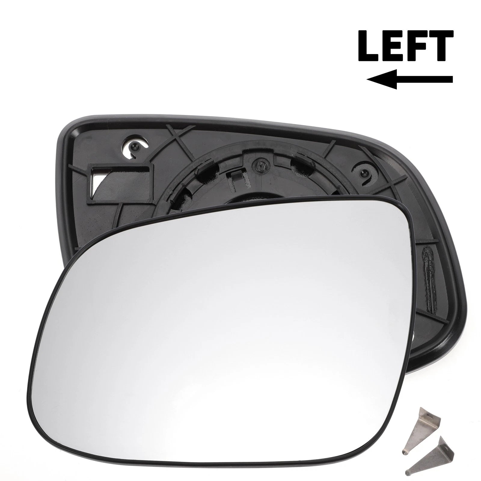 Left Side White Mirror Glass w/ Back for KIA Ceed (2009–2012)