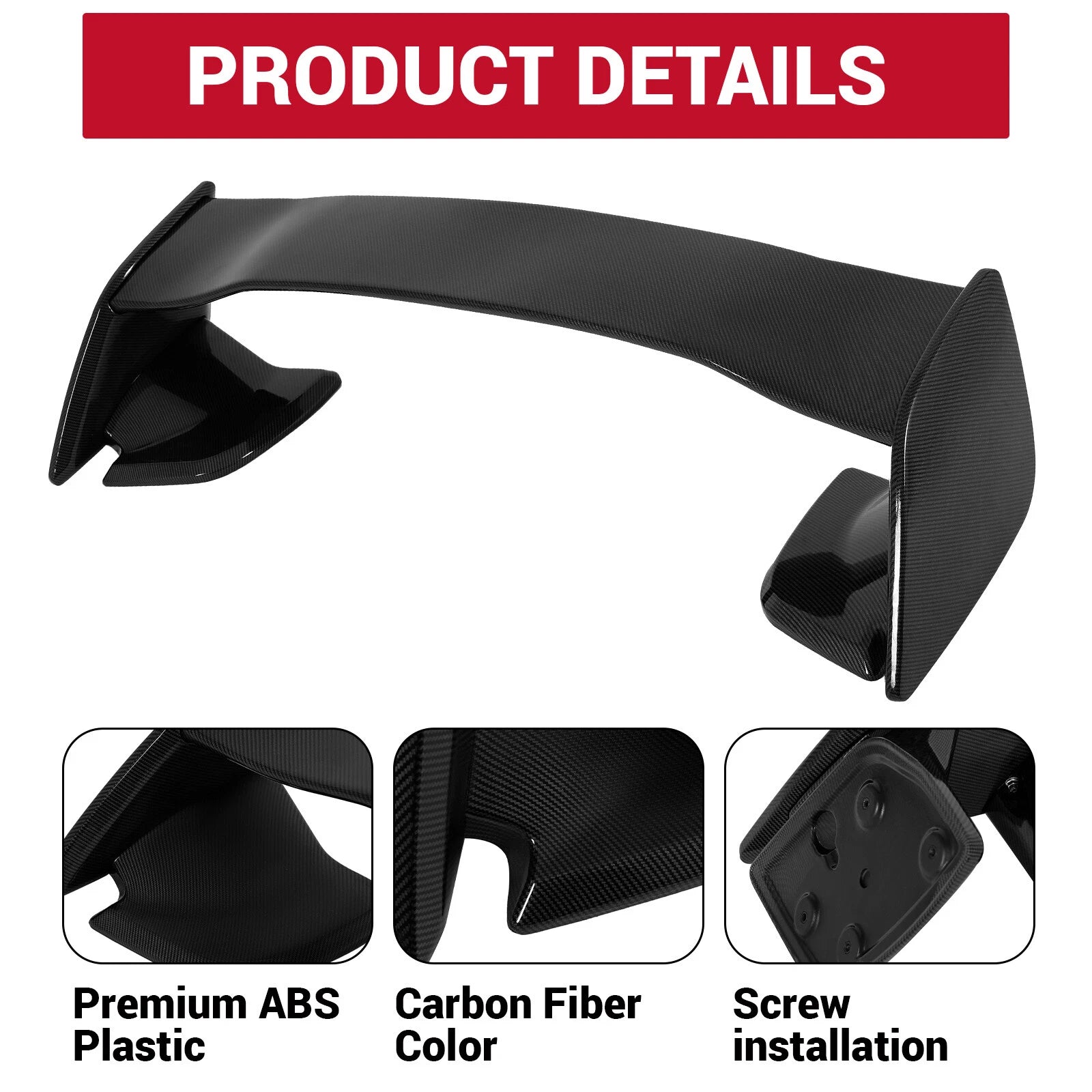 JDM Trunk Spoiler for Subaru WRX / WRX STI 4 Door (2015–2021) Carbon Fiber