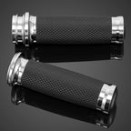 1" 25mm Chrome Motorcycle Hand Grips for Harley Honda Kawasaki Yamaha
