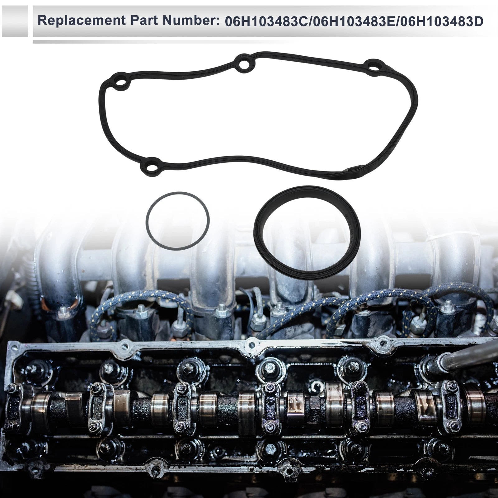 Timing Cover Gasket for Audi A4 (2009–2016) 2.0L L4 No. 06H103483C/06H103483E