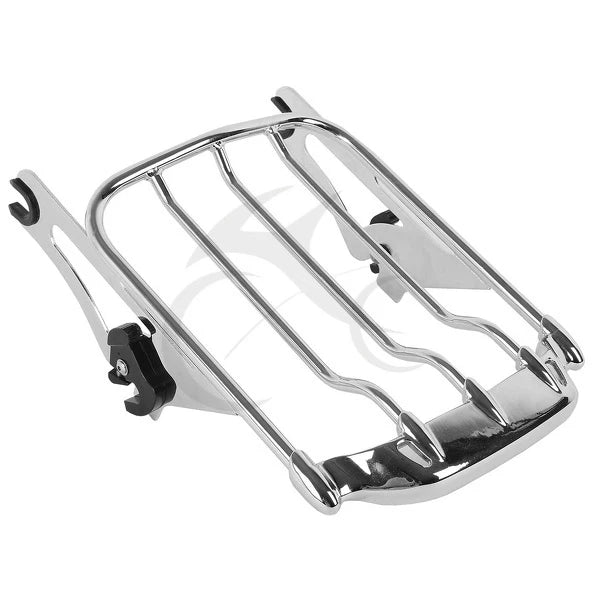 Black/Chrome Detachables Luggage Rack for Harley Road King/Glide (2009–2024)