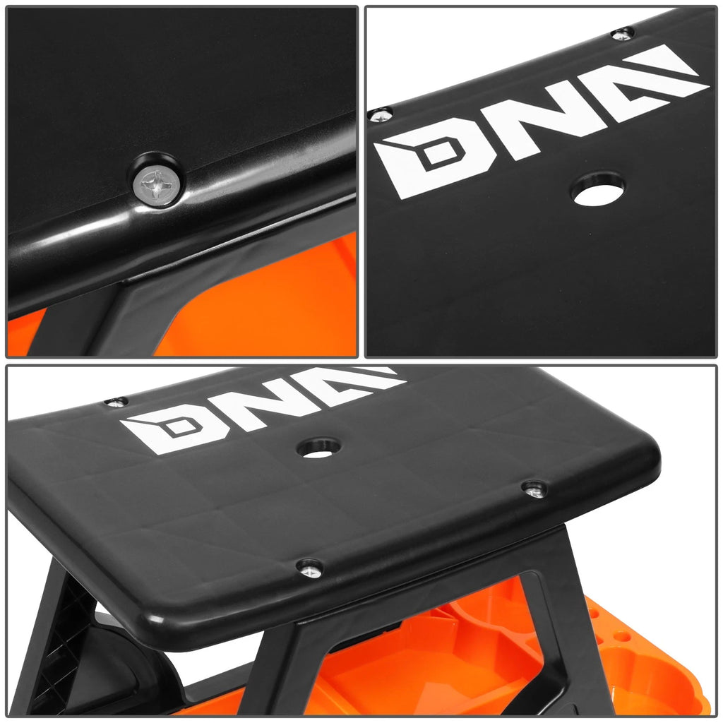 Rolling Mechanic Stool with Tool Tray for Automotive Work (23" x 13.5" x 10.5")