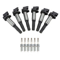 NGK Ignition Coil & 6 Ruthenium Spark Plugs Kit for BMW E82 E88 E90 E60 E83 E70 E85 (2007–2013)