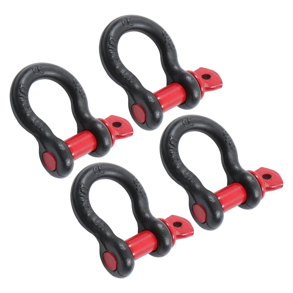 Set of 4 Heavy Duty D Ring Shackles with 3/4" Pin (28660lbs Break Strength)