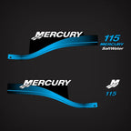 Set of 2 Decals for Mercury 115 hp Outboard (Reproduction, 881649A01)