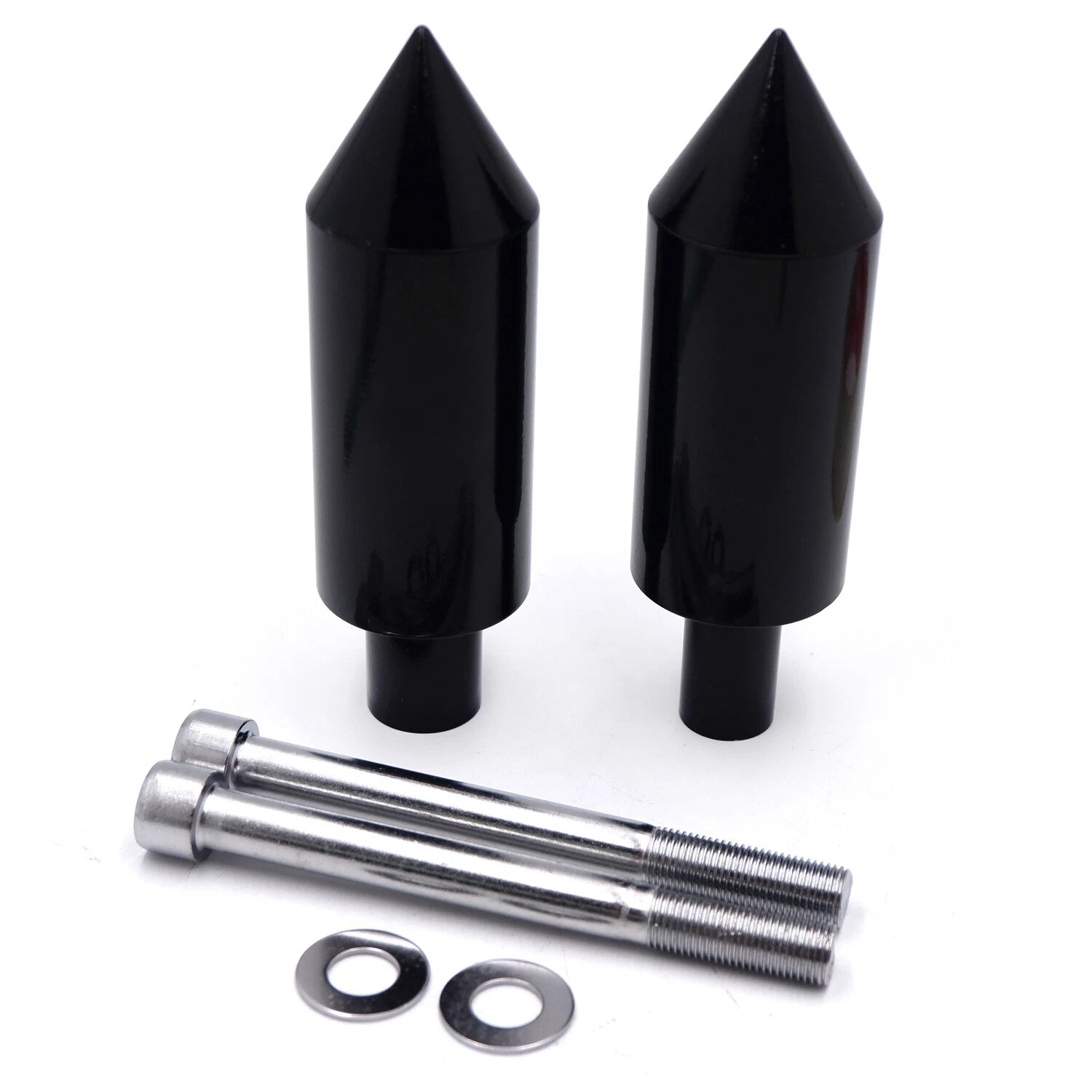 Extended Aluminum Spike Frame Sliders Black for Honda CBR600RR (2003–2006)
