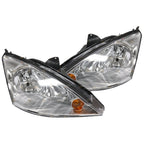 LH+RH Chrome Headlights Pair for Ford Focus LR Sedan/Hatch (2002-2005)