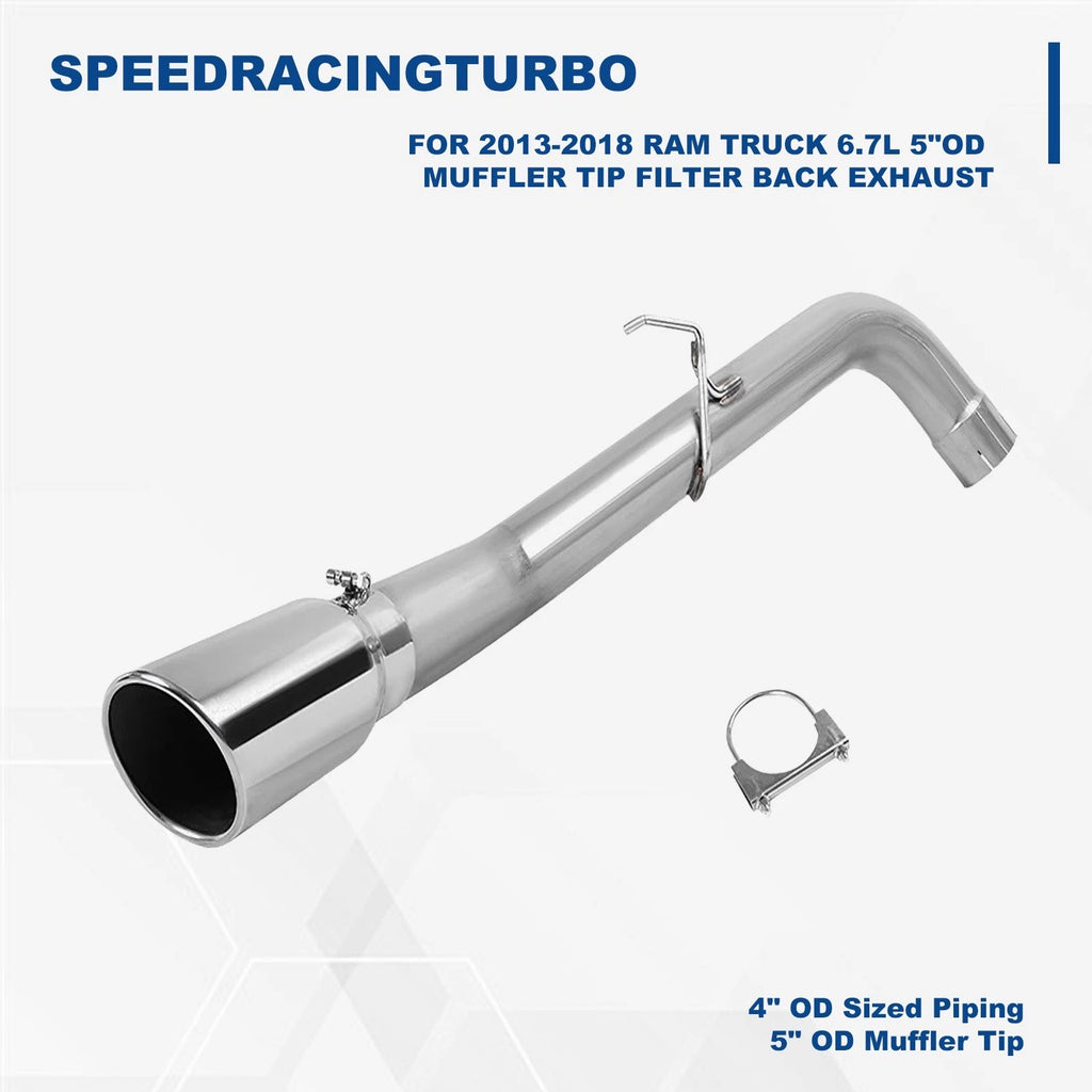 5" OD Muffler Tip Exhaust for Ram 2500 3500 (2013–2018) 6.7L