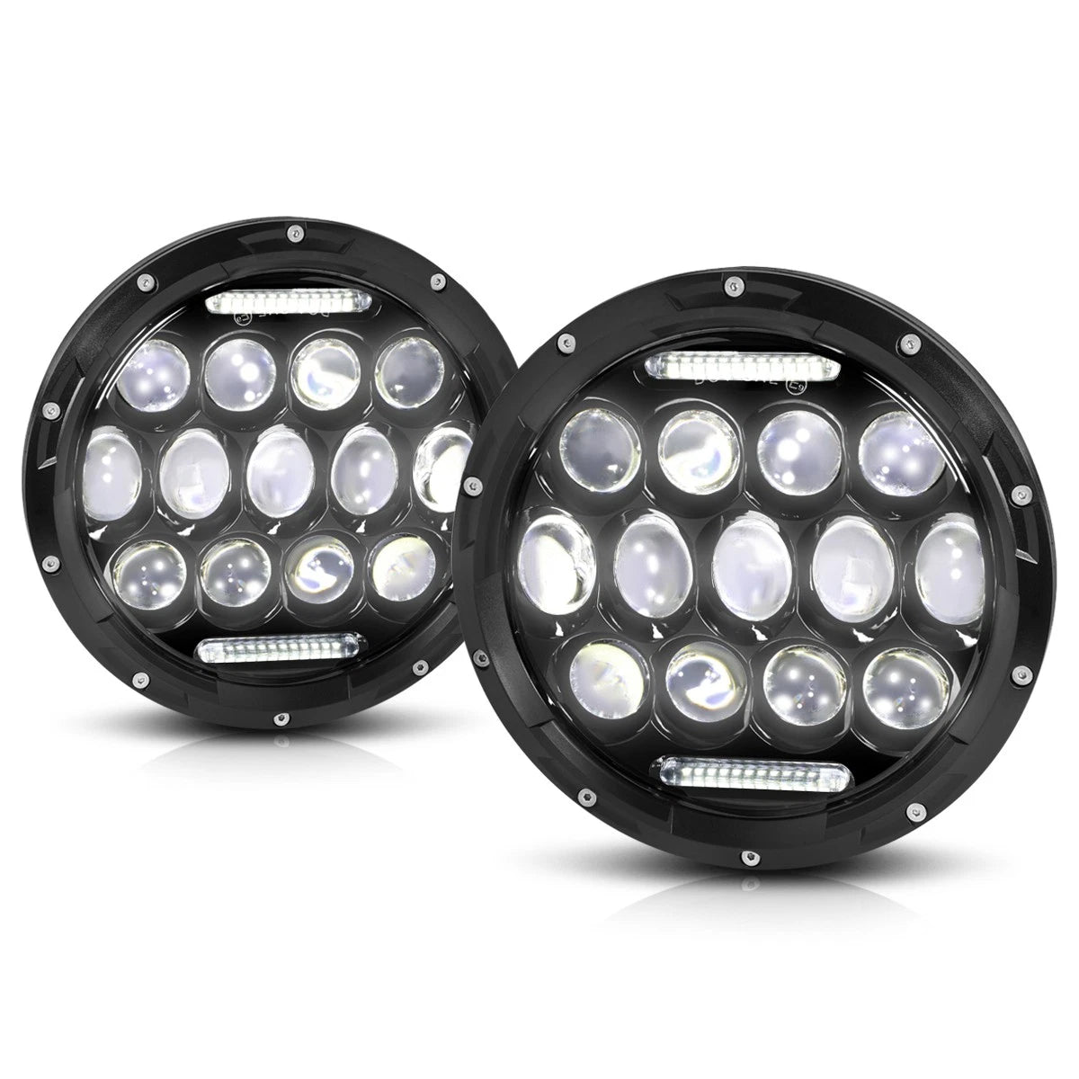 Integrated LED Bug Eye Projector Headlights for Wrangler (2007–2018)