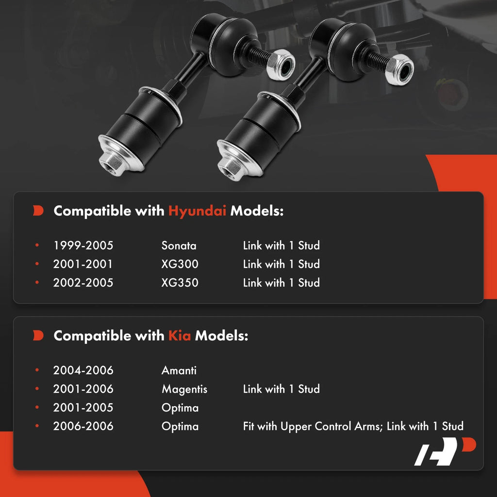 2X Front Stabilizer Bar Link for Hyundai Sonata, Kia Optima (1999-2005)