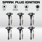 6pcs Ignition Coil & Spark Plug UF550 for Nissan Pathfinder (2013–2020)