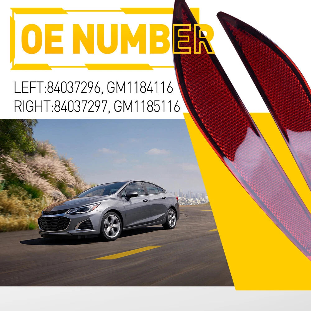 Rear Bumper Reflector Lights Cover for Chevrolet Cruze (2016â2019)