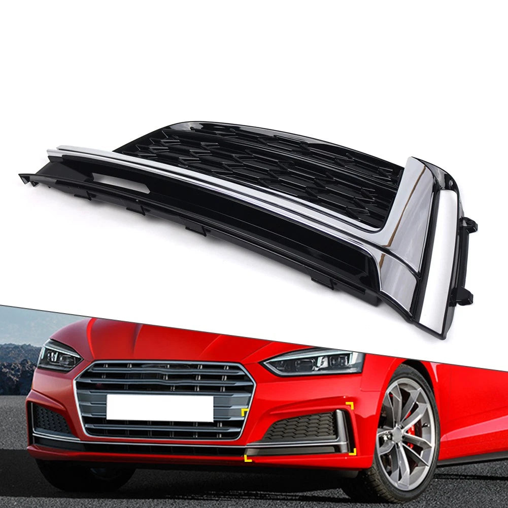 Left Front Bumper Fog Light Grille Cover for Audi S5 A5 (2018–2019)