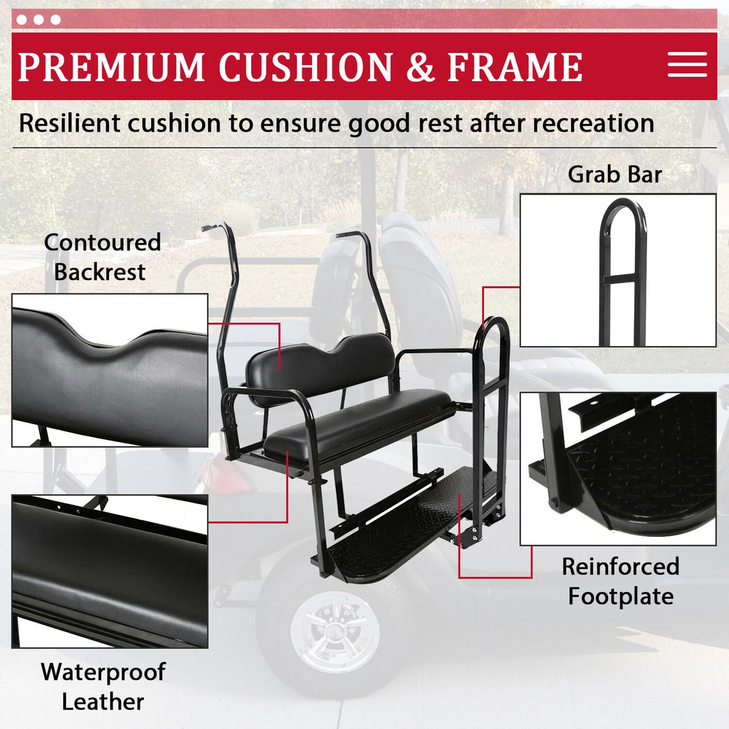 Rear Seat Kit for Club Car DS (2000-2013) 400 lbs with Grab Bar