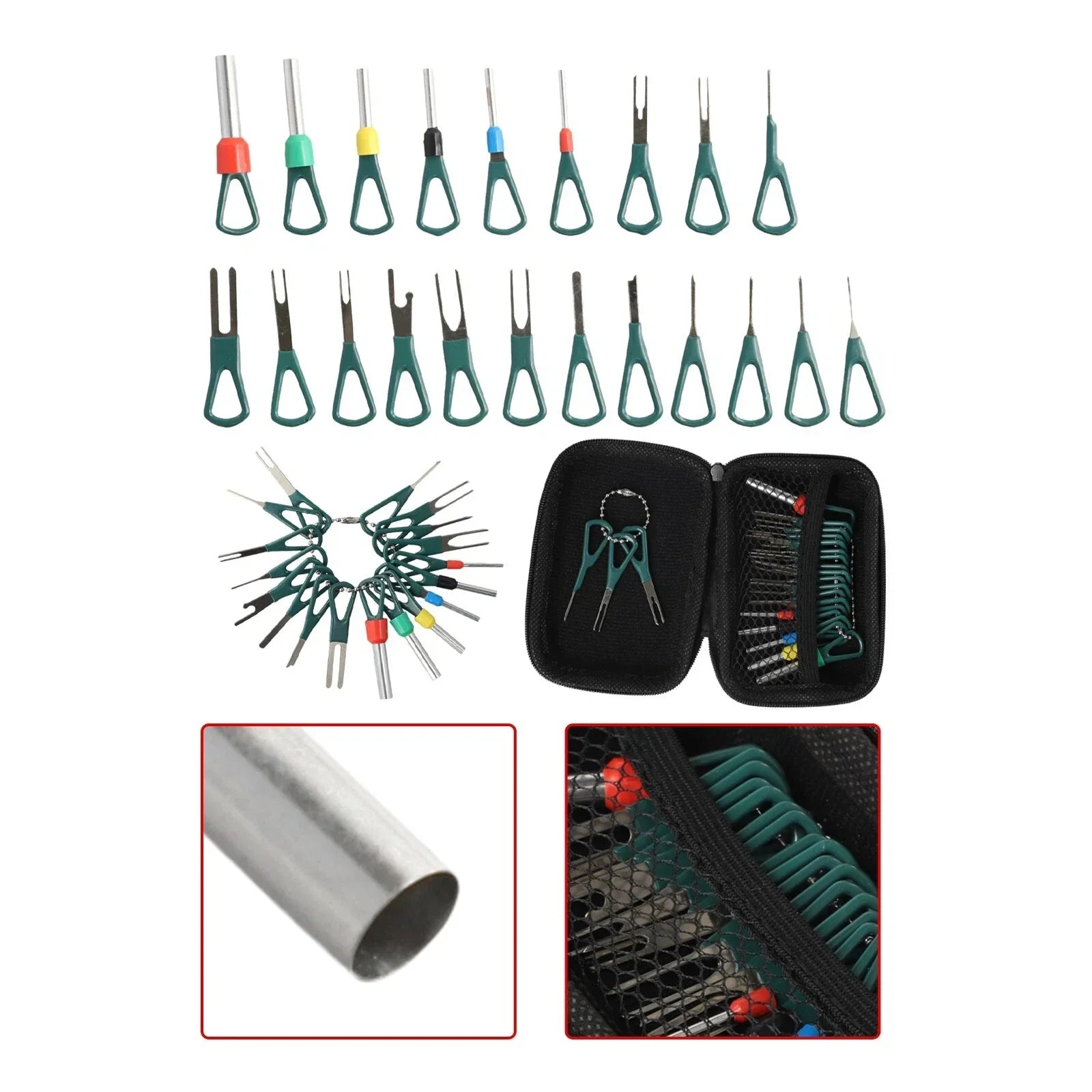 21-Piece Wire Connector Pin Removal Tool for Automotive Wiring