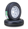 2X ROCKMAN ST175/80R13 6-Ply Trailer Tire Wheels 5 Lug on 4.5" Silver Spoke