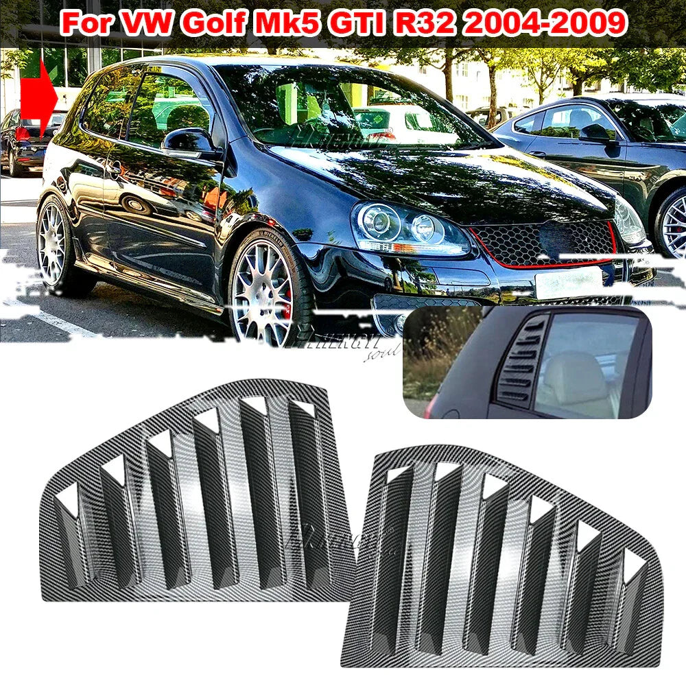 Carbon Fiber Style Rear Window Louver Shutter Cover for Golf Mk5 (2004–2009)