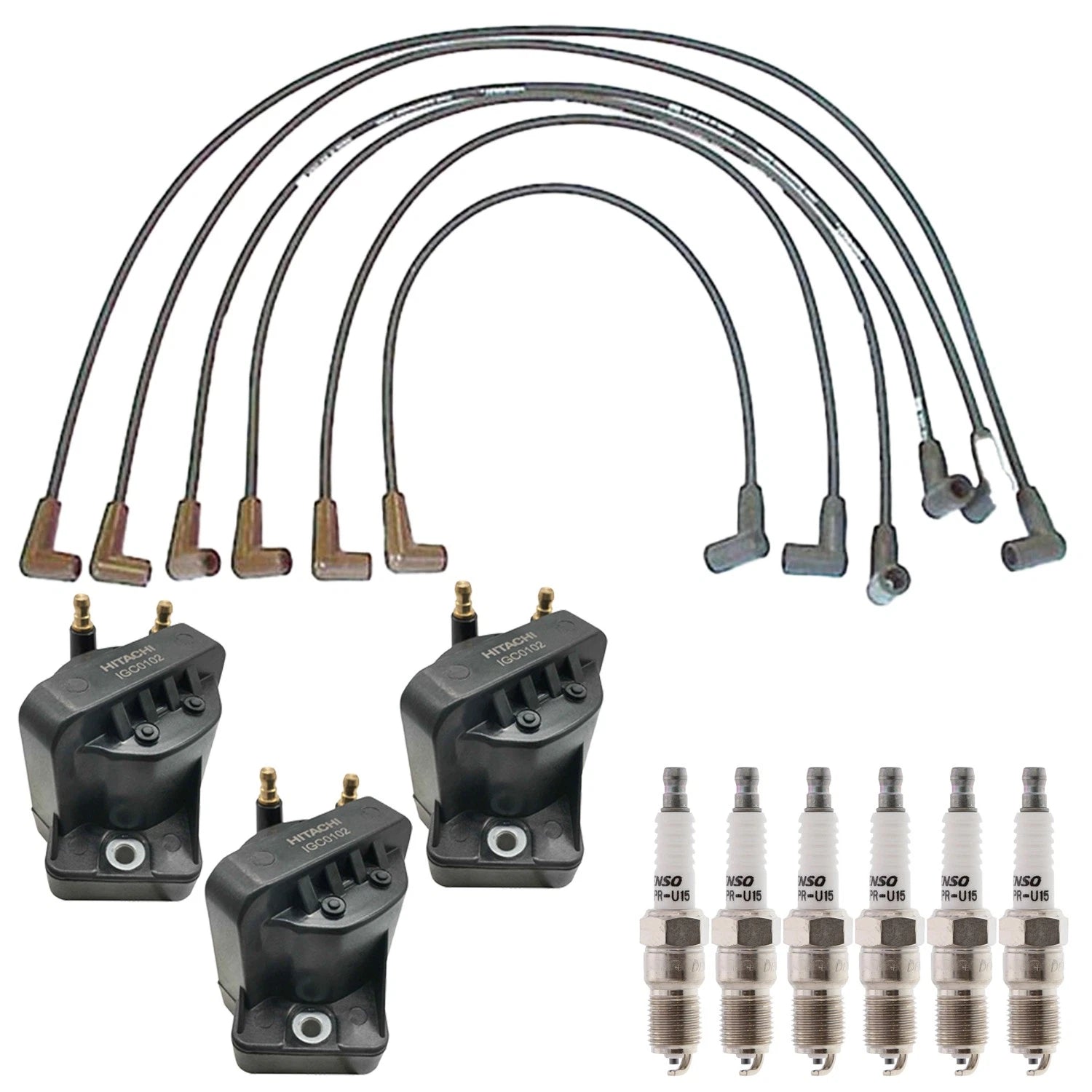 Set of 3 Ignition Coils & 6 Spark Plugs for Firebird