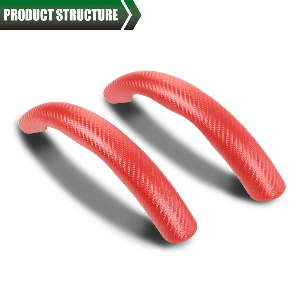 2X Carbon Fiber Look Steering Wheel Booster Cover Non-Slip Red for Cars
